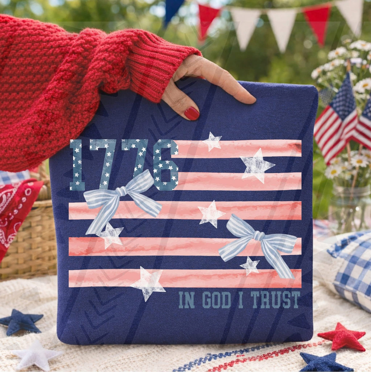 1776 in God I trust flag (Kai) DTF Transfer