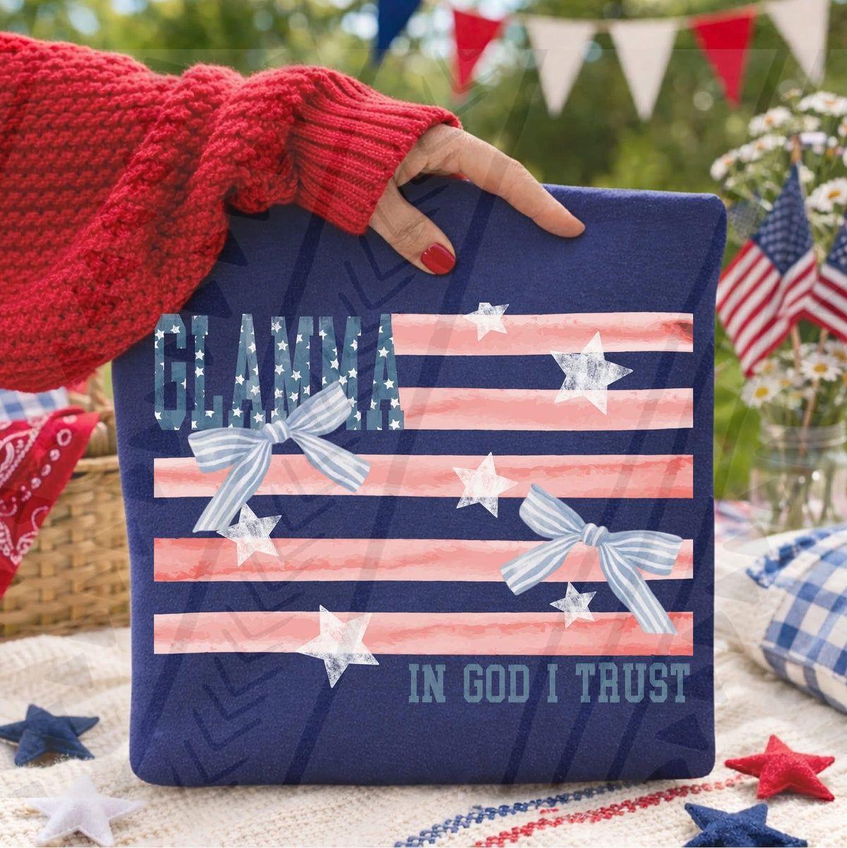 Glamma in God I trust flag (Kai) DTF Transfer