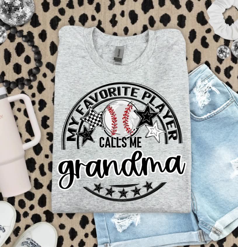 My favorite player calls me grandma baseball circle (S&G) DTF Transfer
