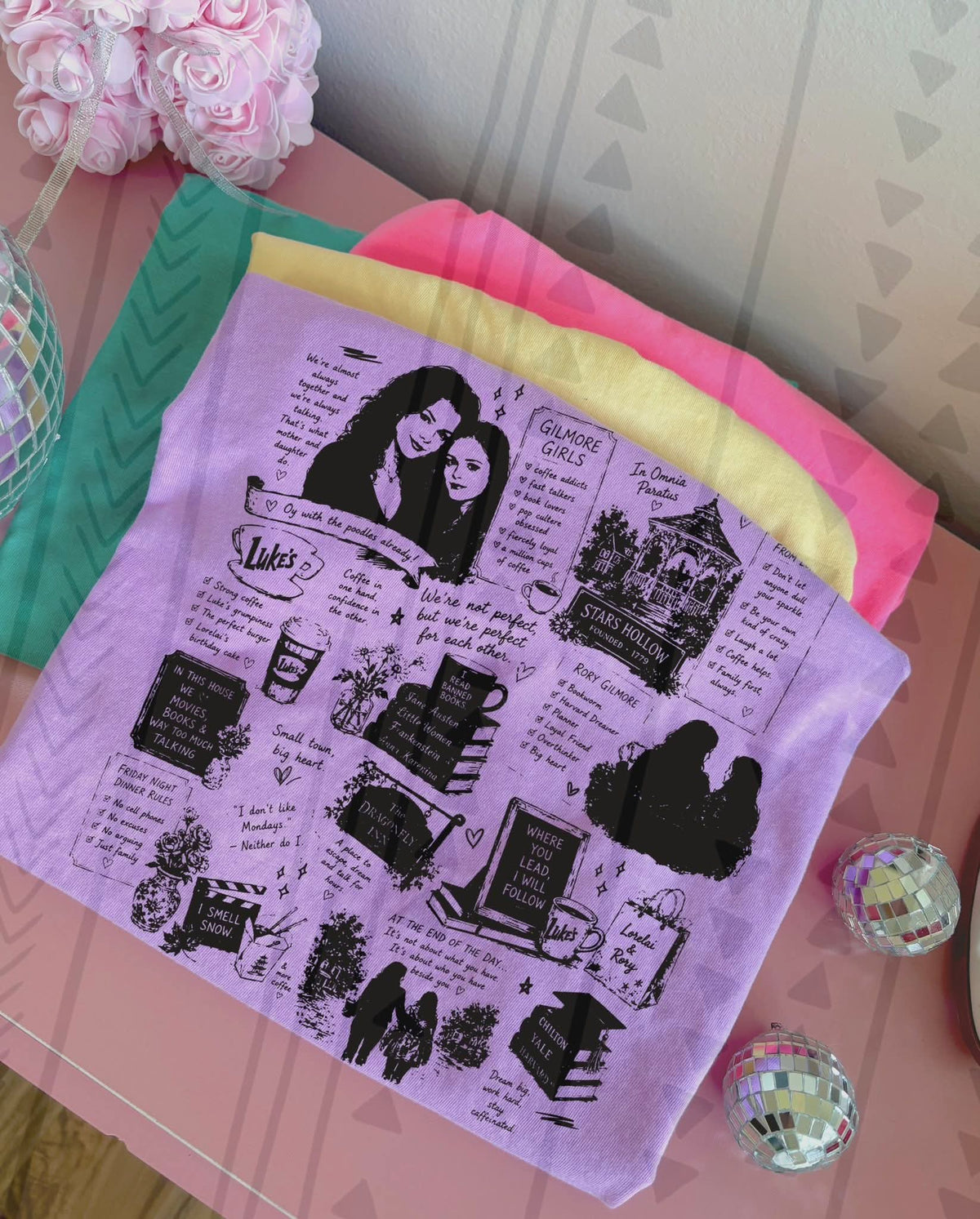 G girls black sketch collage (Kai) DTF Transfer