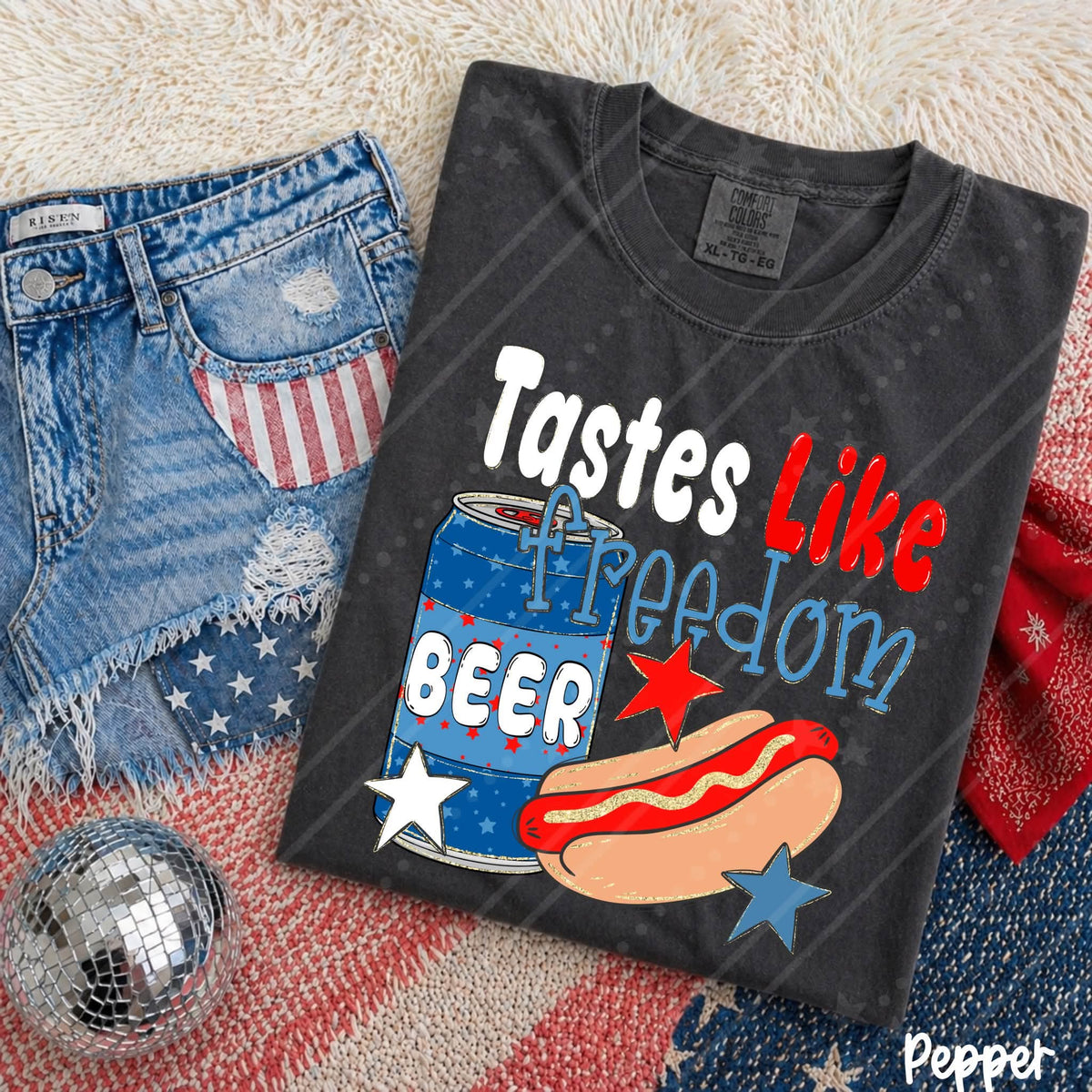 Tastes like freedom hotdogs and beer (Carter) DTF