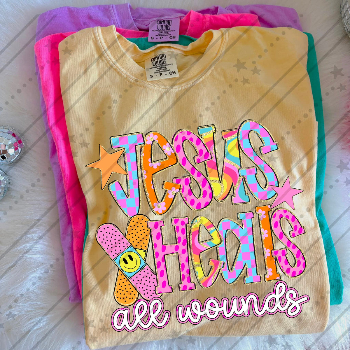 Jesus heals all wounds rainbow (Carter) DTF Transfer