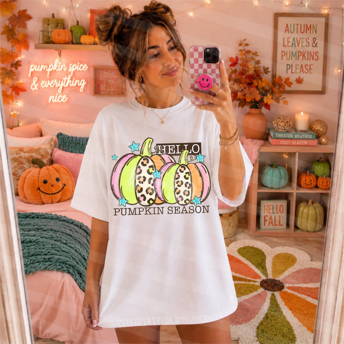 Hello pumpkin season leopard pumpkin (C's) DTF Transfer