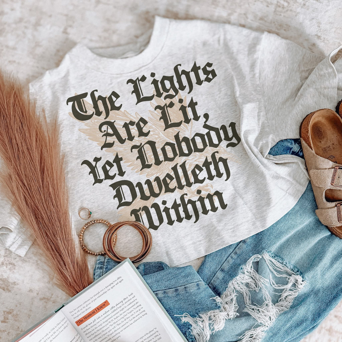 The lights are lit, yet nobody dwelleth within (EMD) DTF Transfer