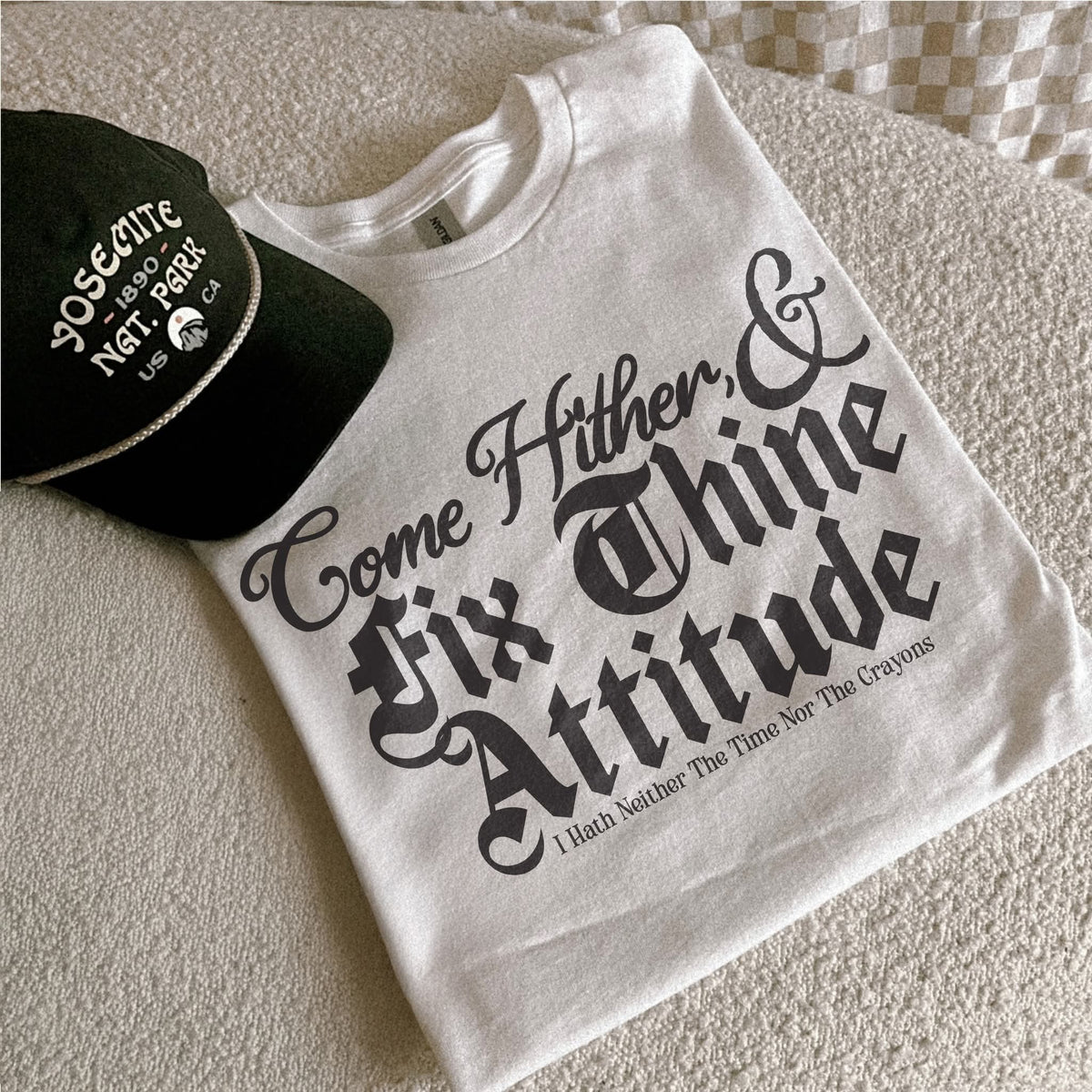 Come hither & fix thine attitude BLACK (EMD) DTF Transfer