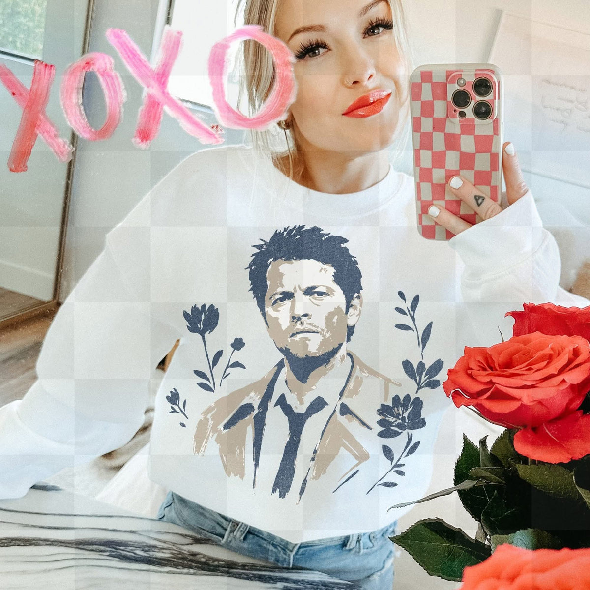 Castiel floral doodle (Unhinged) DTF Transfer
