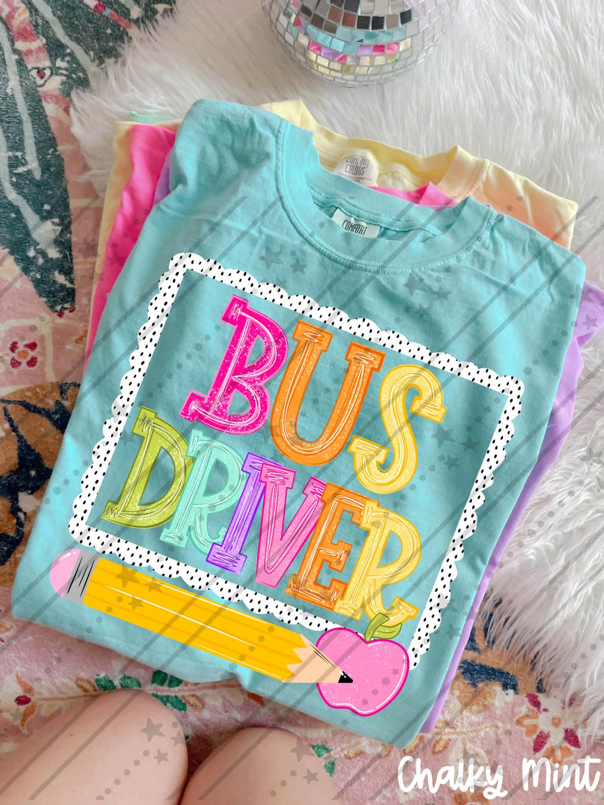 Bus driver polkadot frame (Carter) DTF Transfer