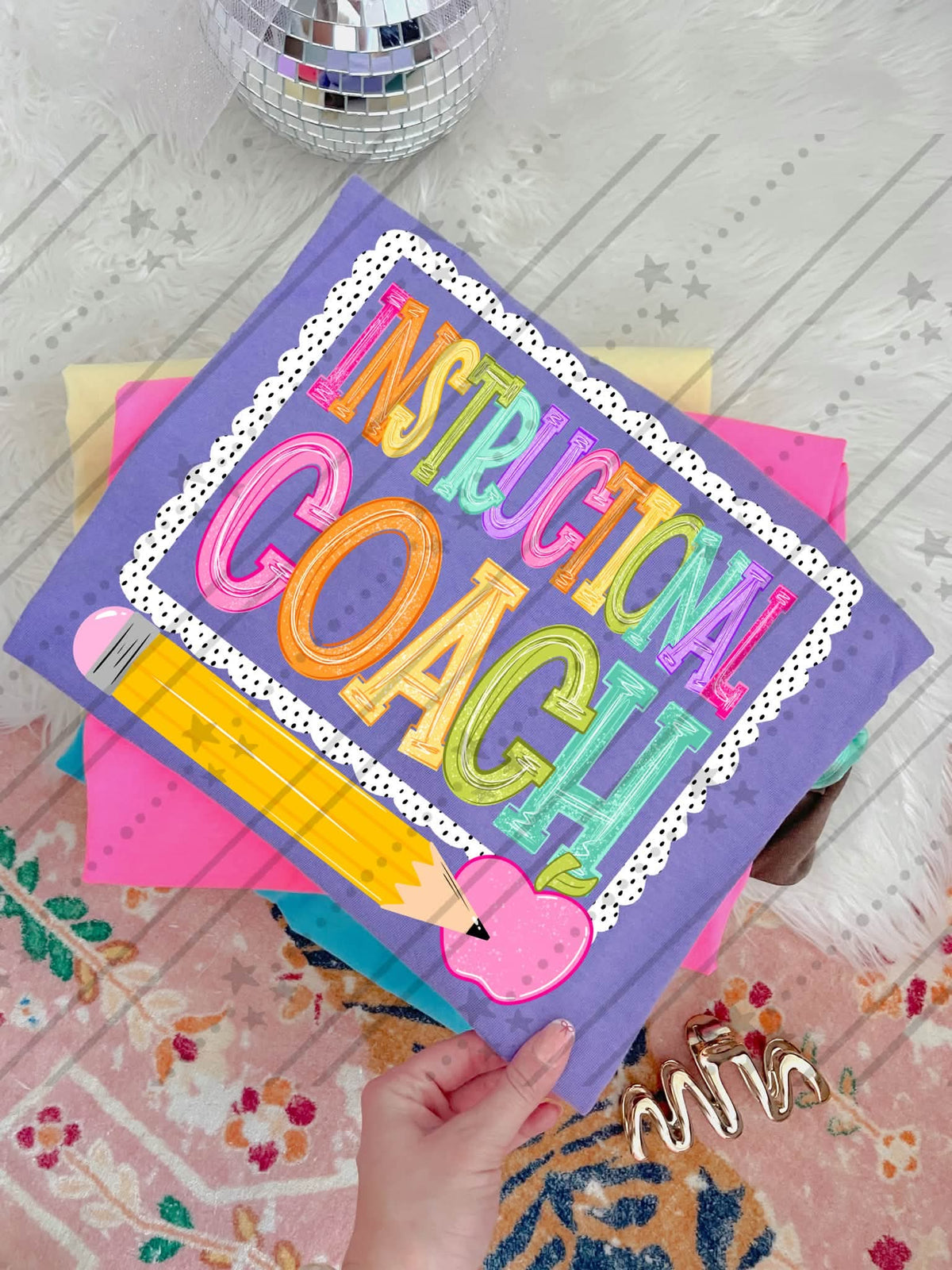 Instructional coach polkadot frame (Carter) DTF Transfer