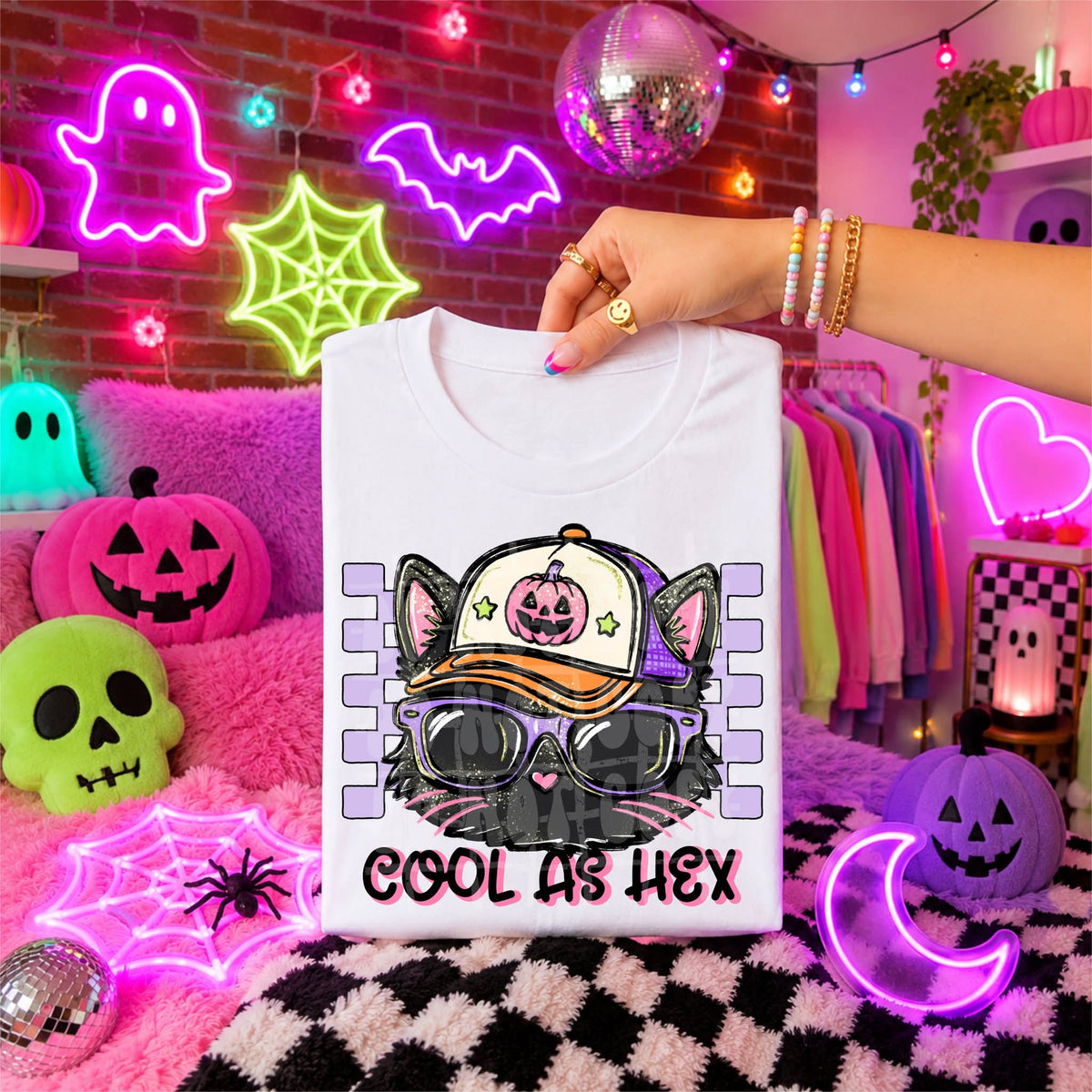 Cool as hex cat (C's) DTF Transfer