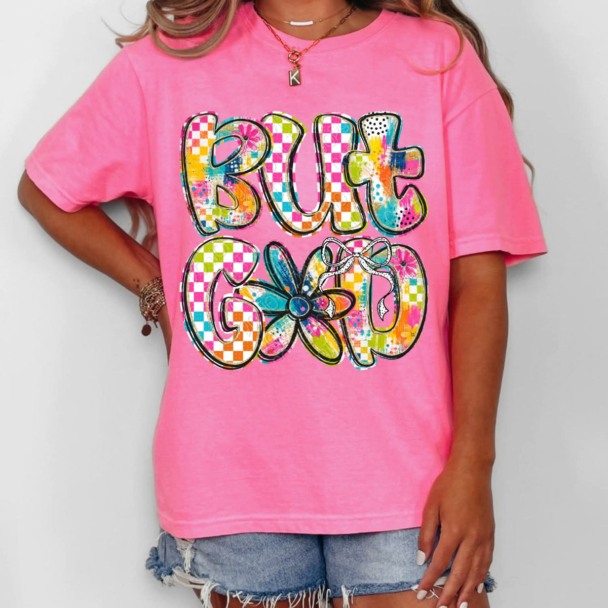 But God multicolor flower (DWS) DTF Transfer