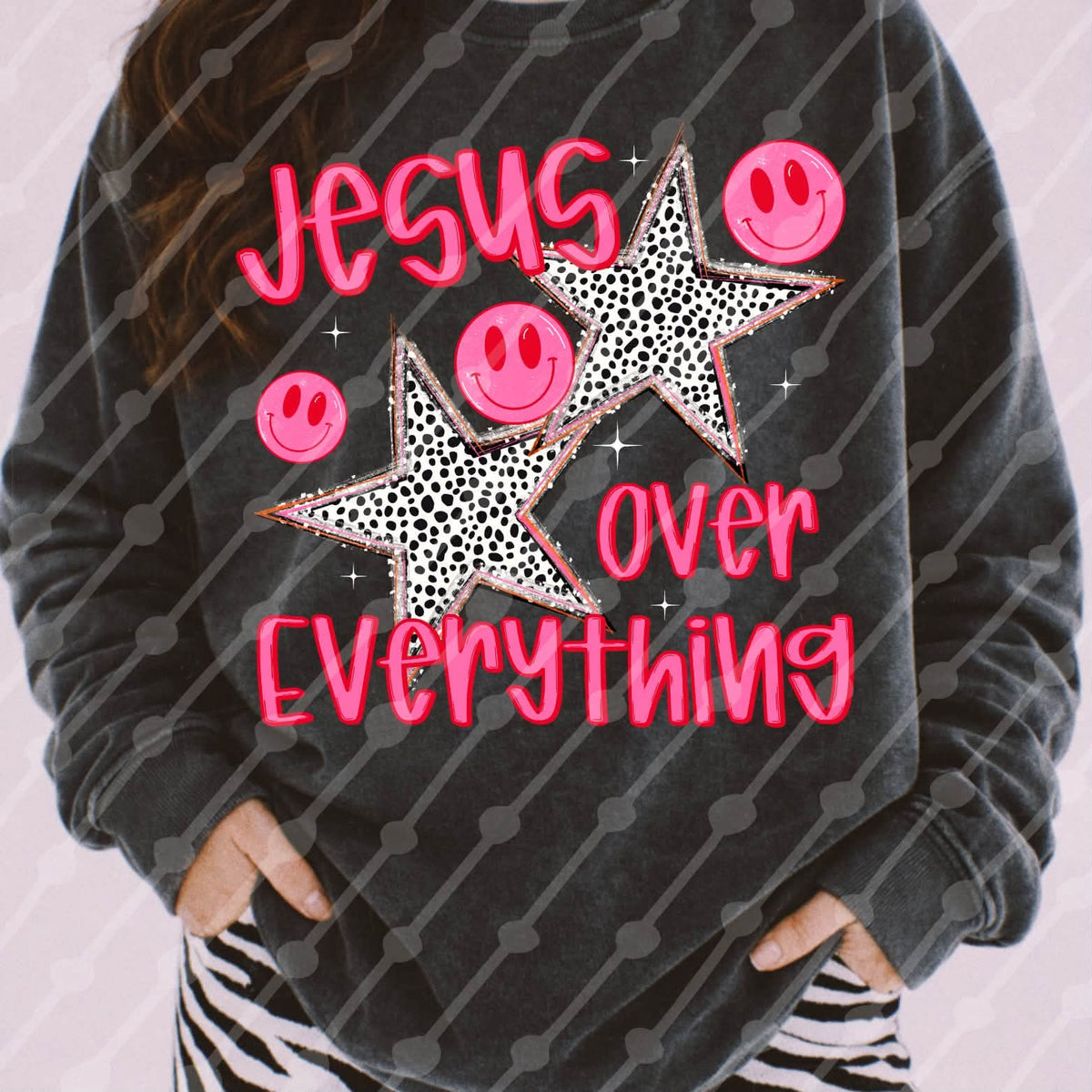 Jesus over everything polkadot stars (Carter) DTF Transfer