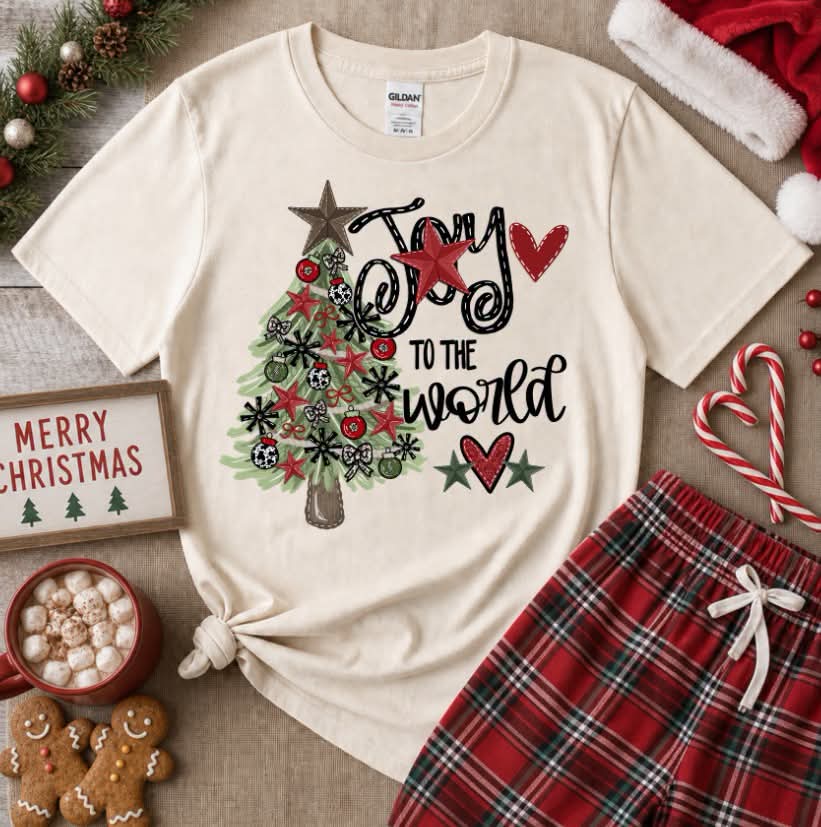 Joy to the world tree (S&G) DTF transfer