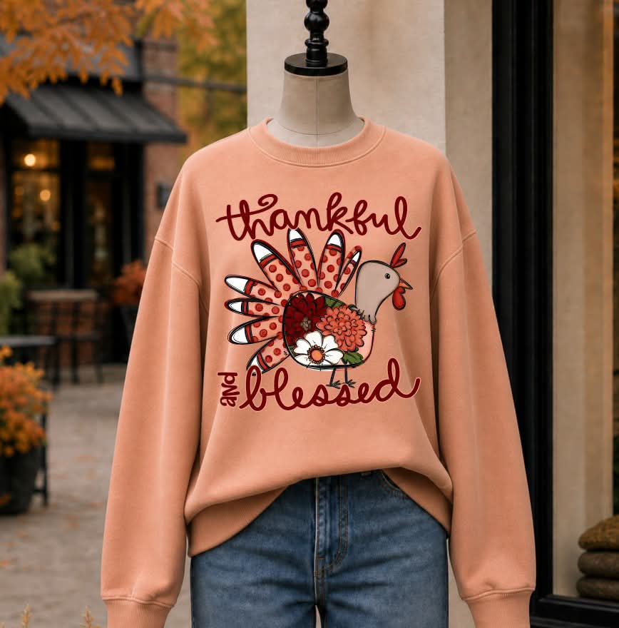 Thankful blessed doodle turkey (S&G) DTF transfer