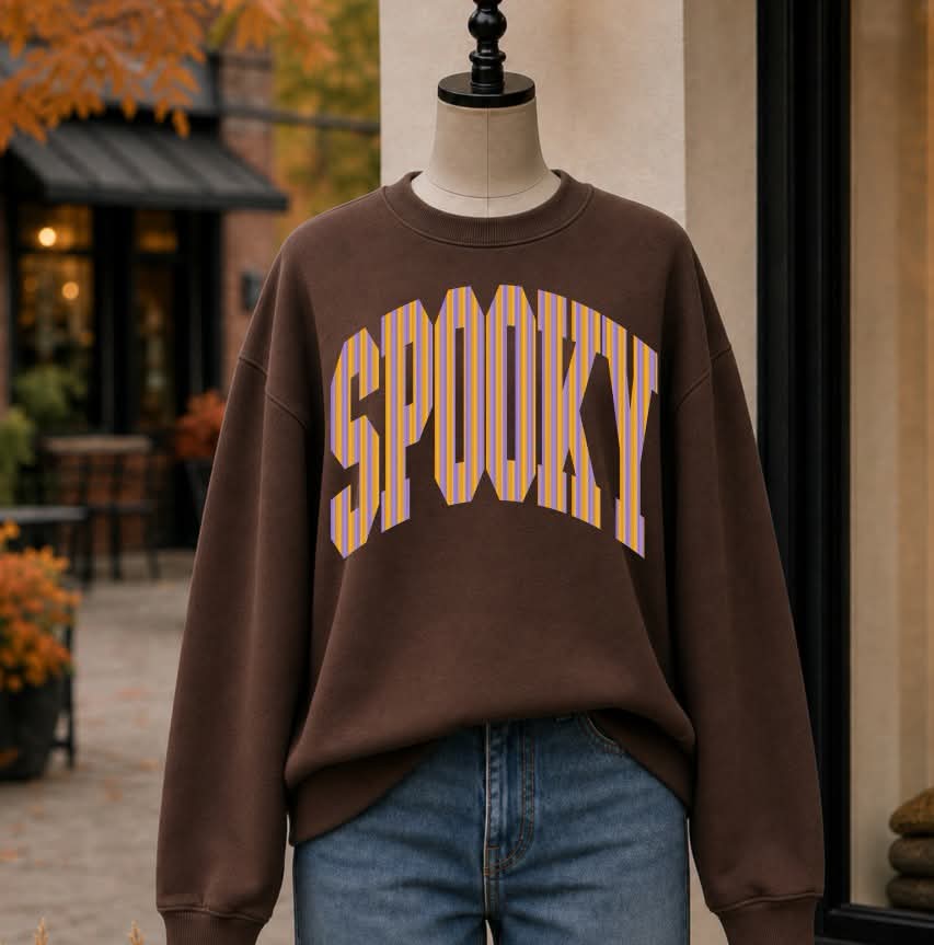 Spooky orange and purple stripes (S&G) DTF transfer