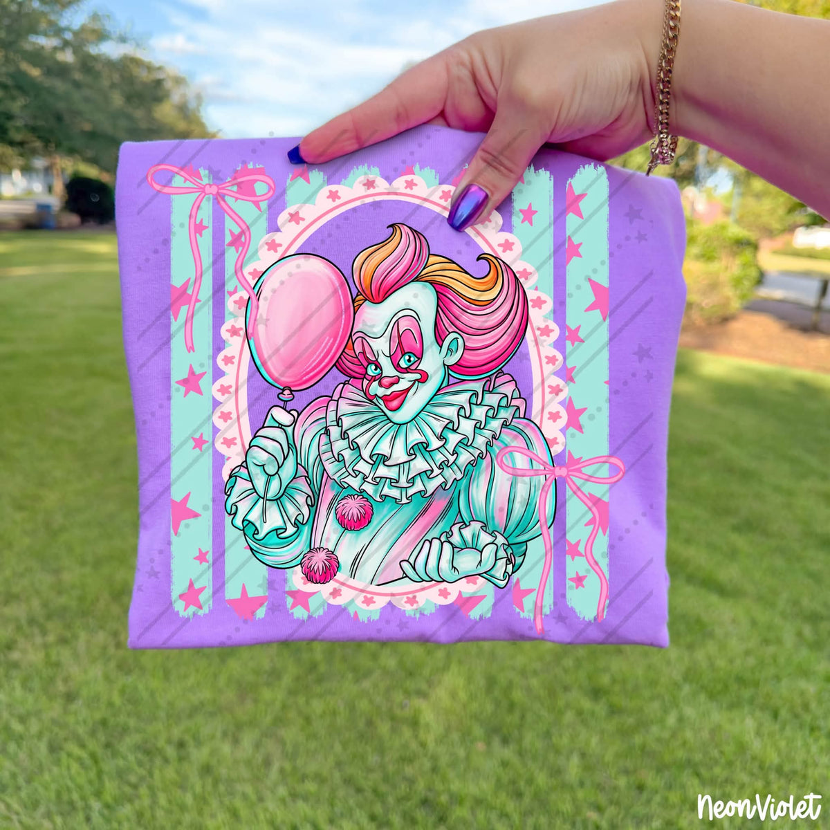 Clown girly stripes (Carter) DTF Transfer