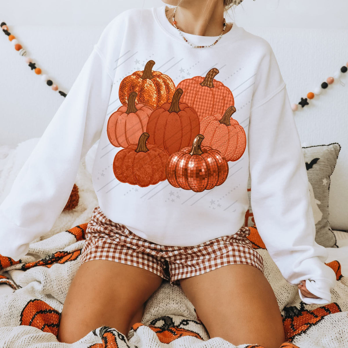 Faux pattern pumpkin collage (Carter) DTF Transfer