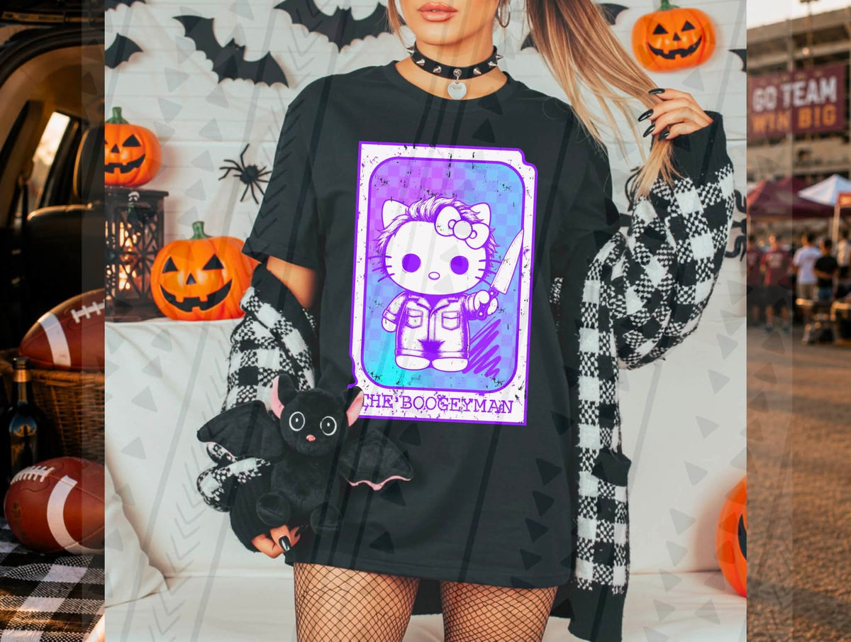 The boogeyman kitty card (Kai) DTF Transfer