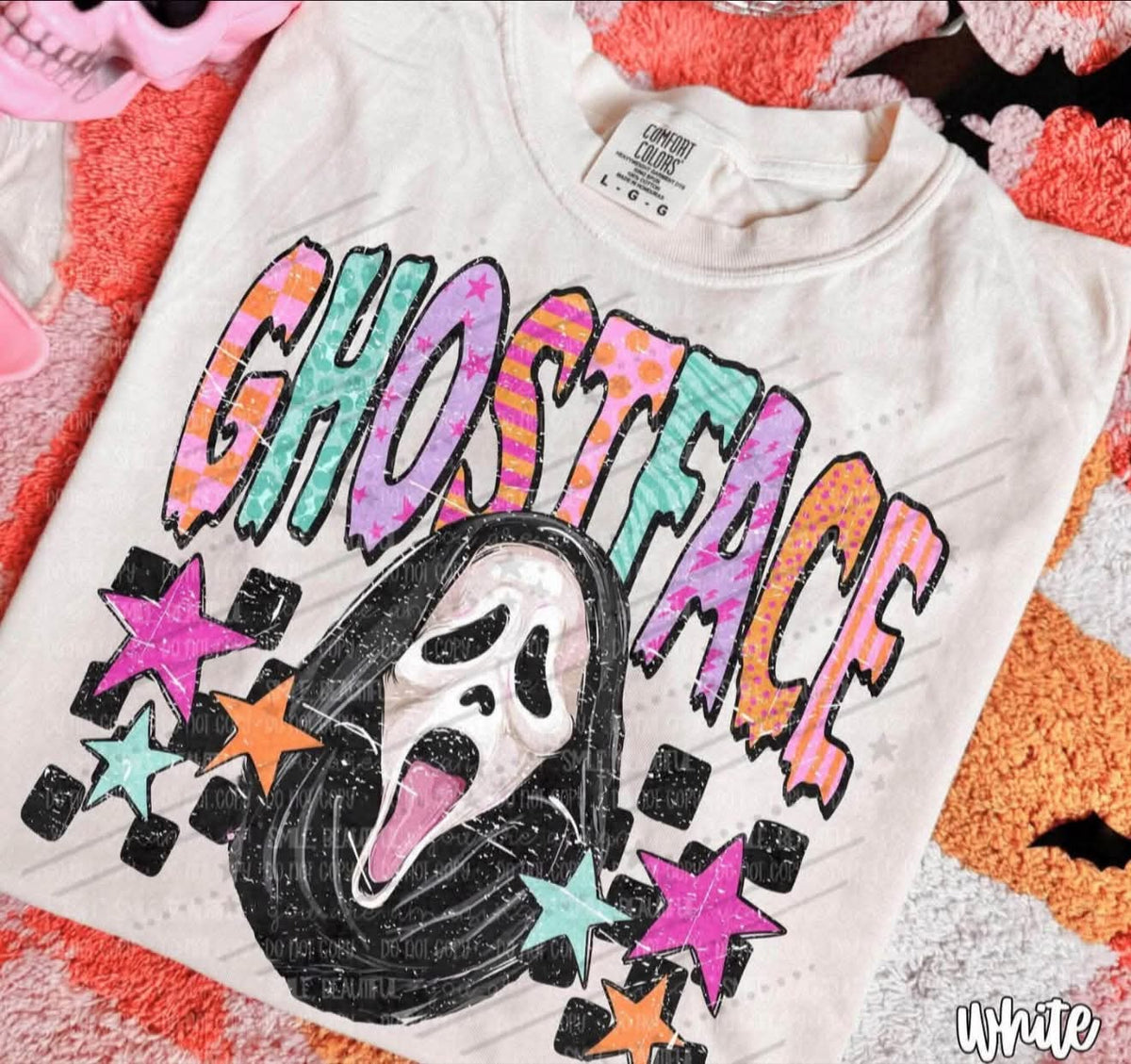 GF colorful stars black checkered (Carter) DTF Transfer
