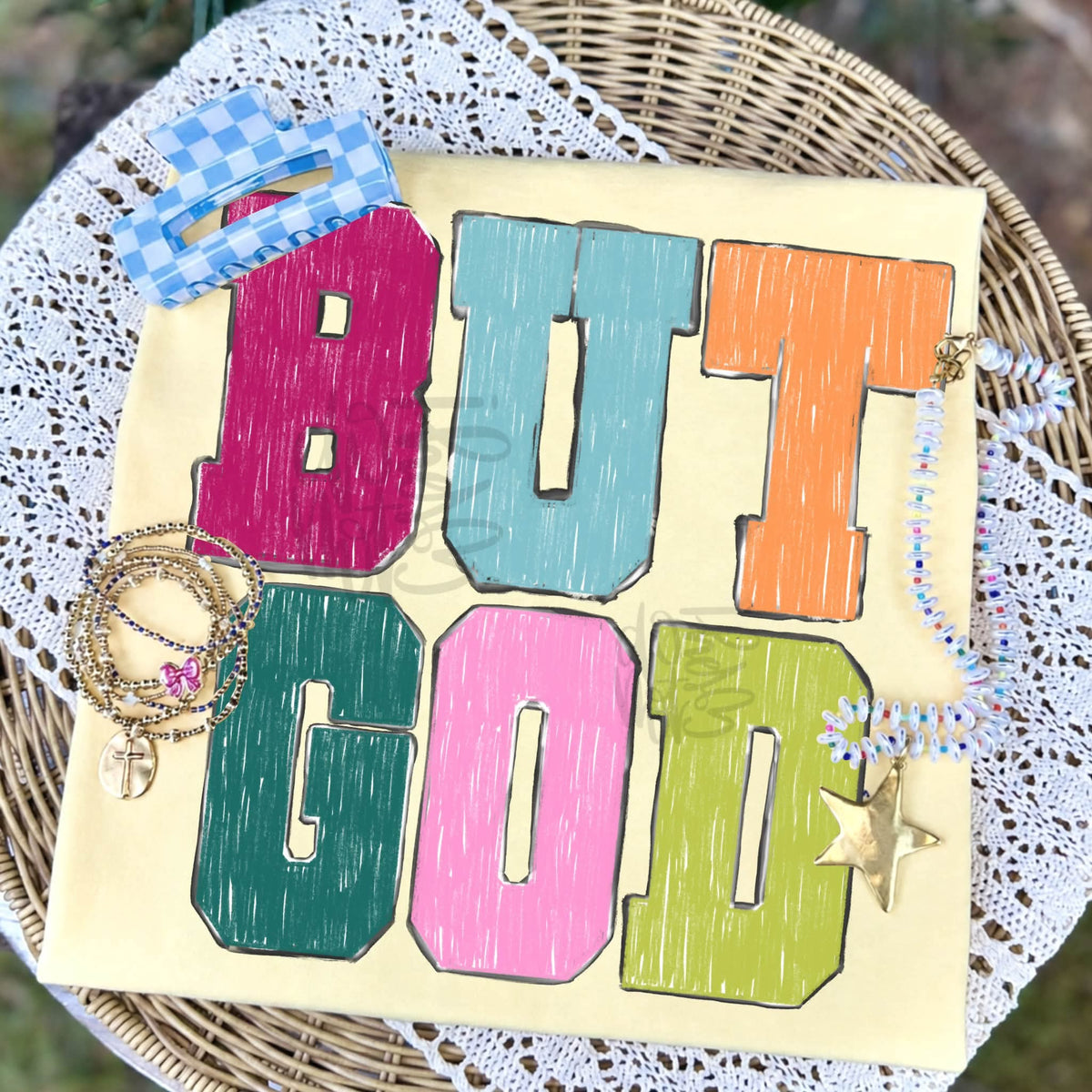 But God camo color scribbles (Craft) DTF Transfer