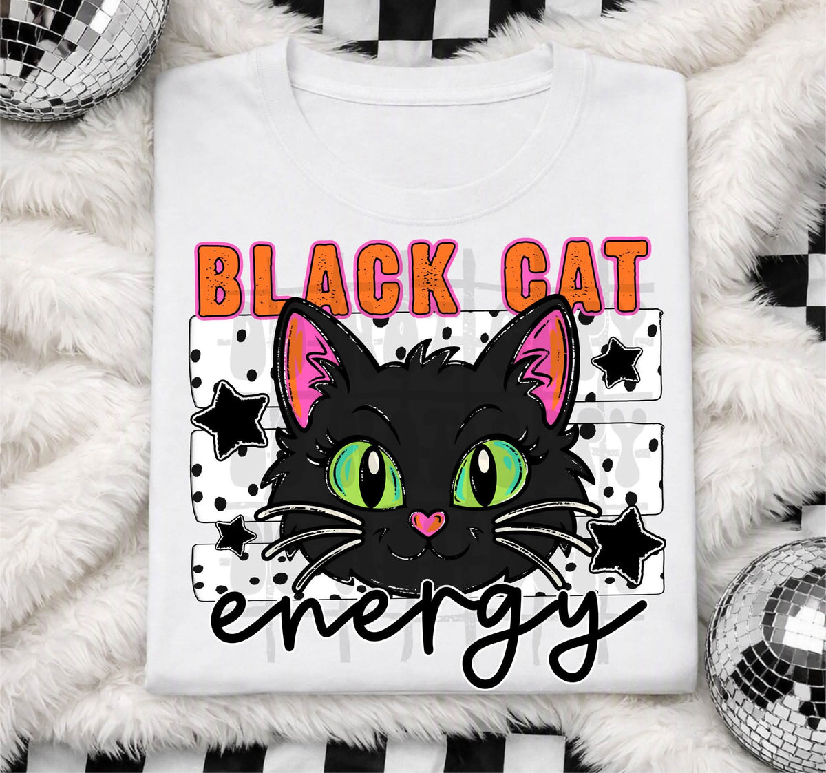 Black cat energy (CST) DTF Transfer