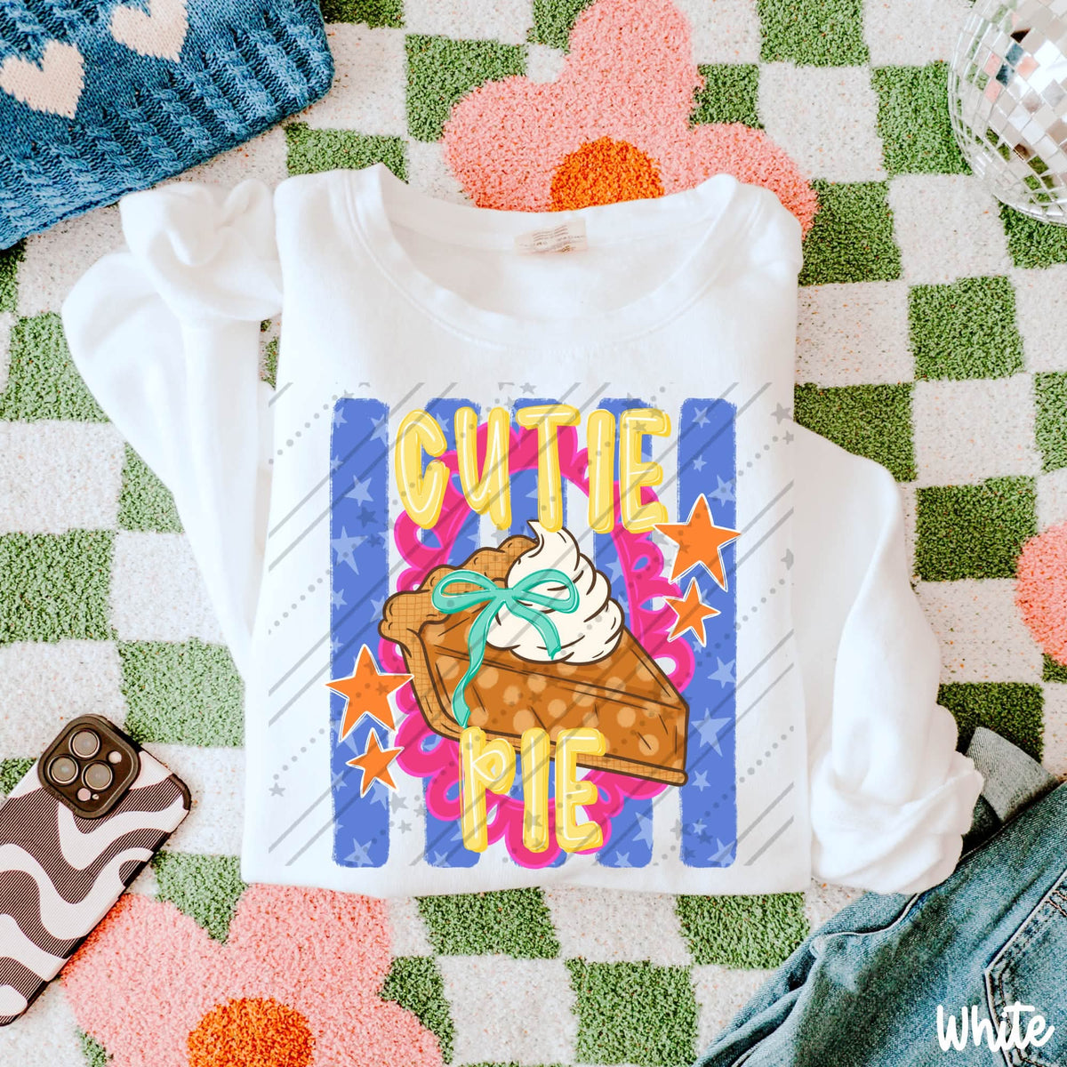 Cutie pie groovy stripes (Carter) DTF Transfer