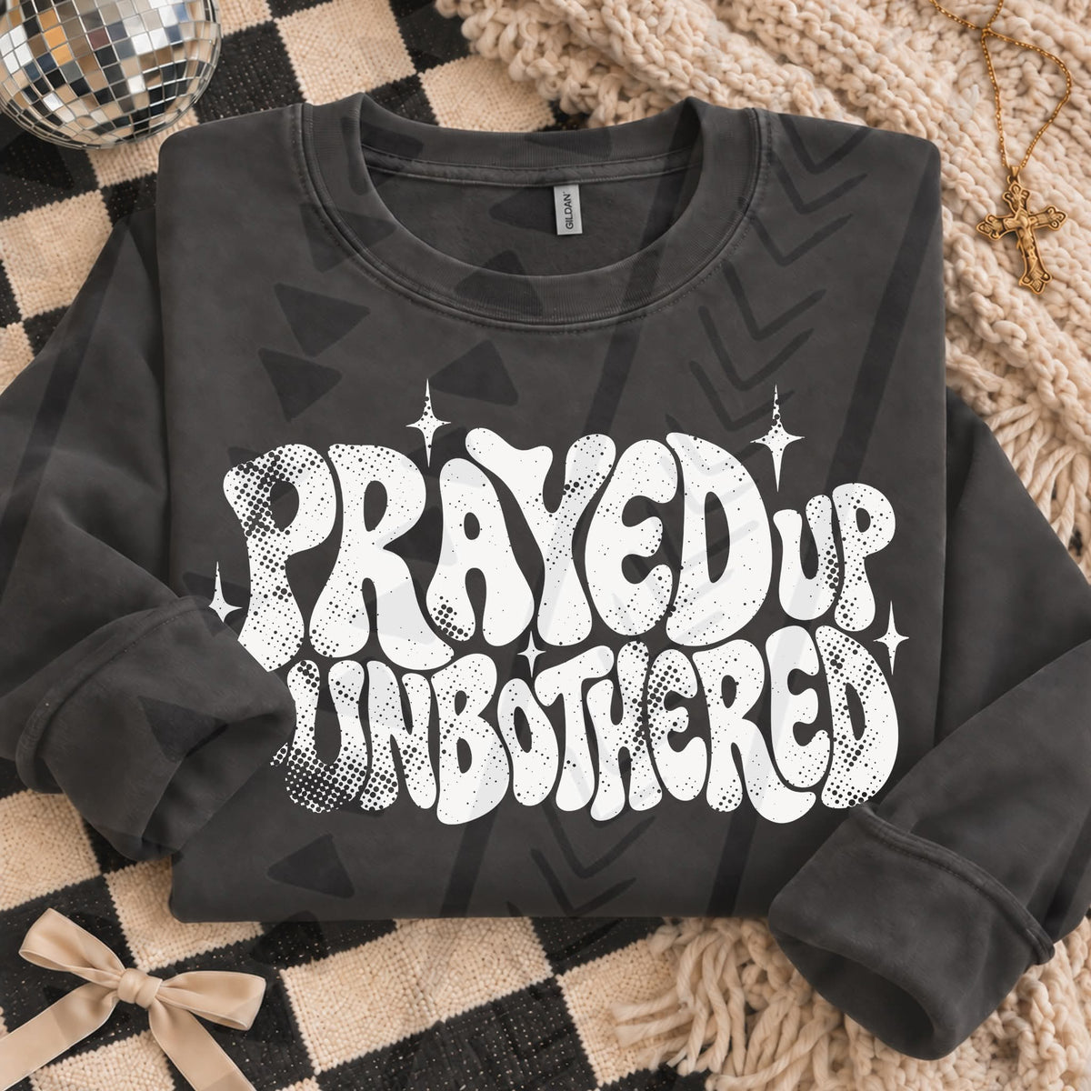 Prayed up unbothered WHITE (Kai) DTF Transfer