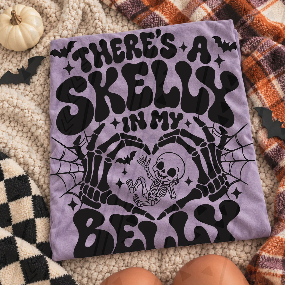 There's a skelly in my belly DTF Transfer