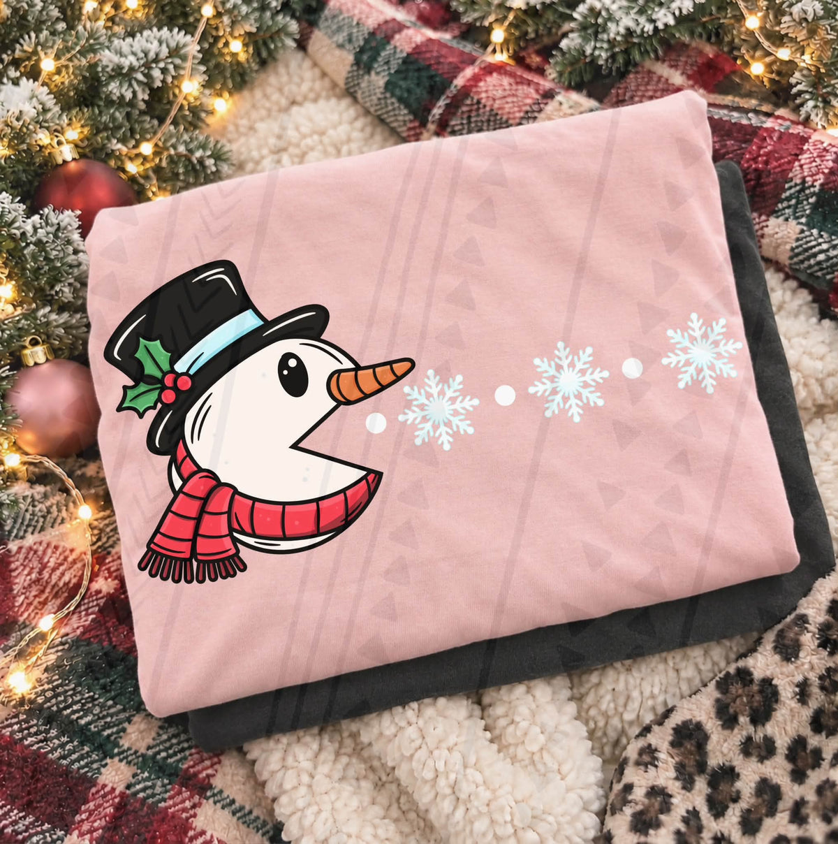 Snowman eating snowflakes (Kai) DTF Transfer