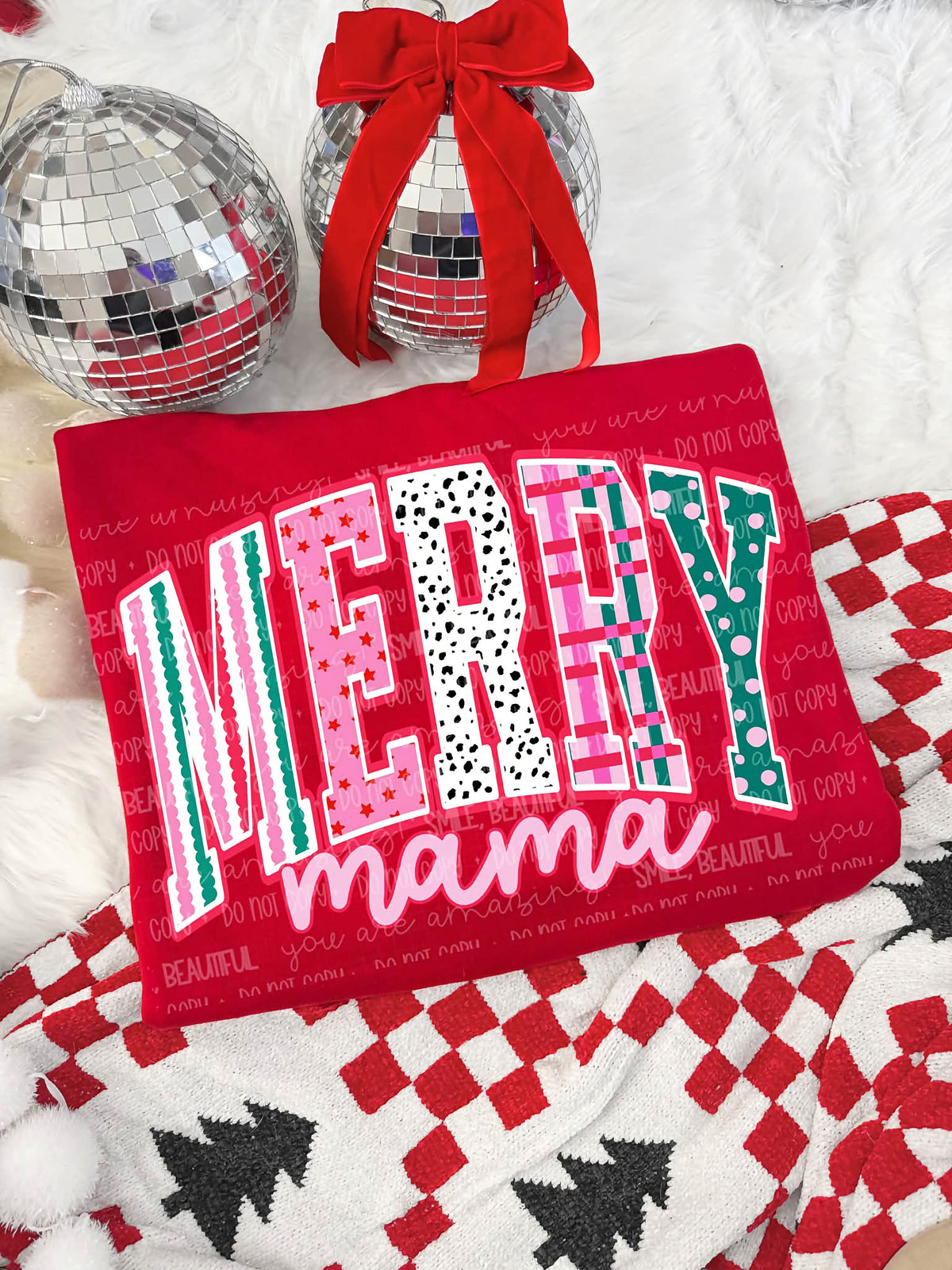 Merry Mama Christmas Font (Carter) DTF Transfer