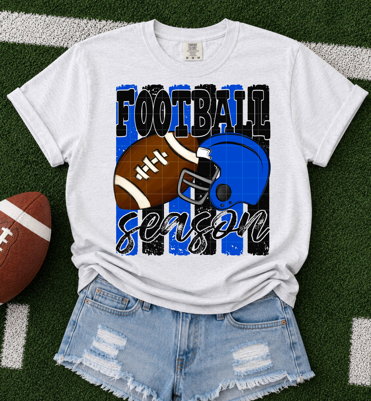 Football season black blue (SDD) DTF Transfer