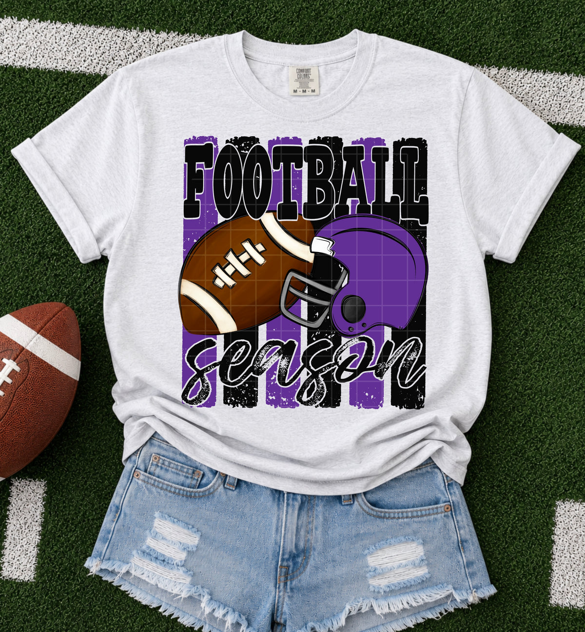 Football season black purple (SDD) DTF Transfer
