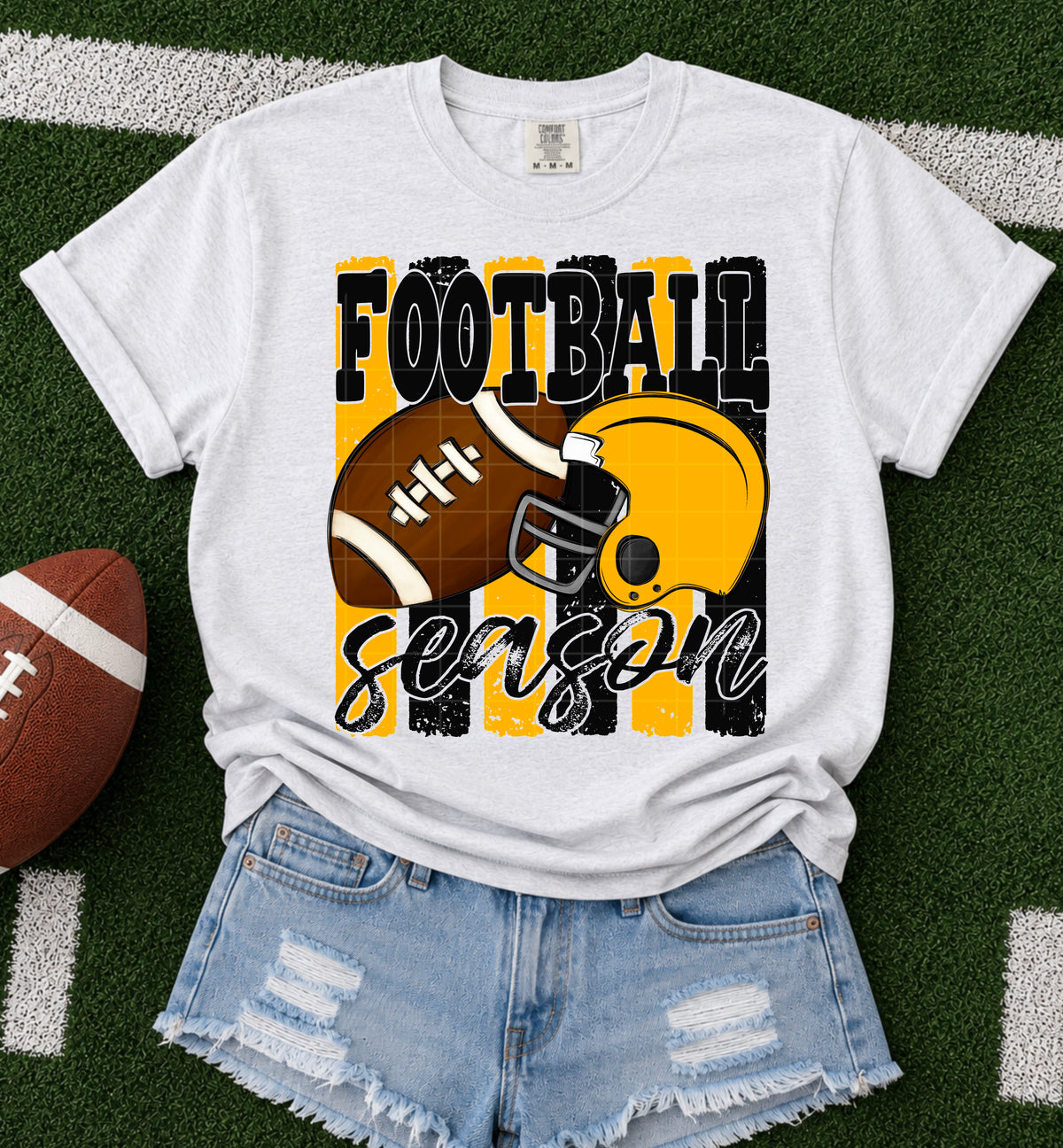 Football season black yellow gold (SDD) DTF Transfer