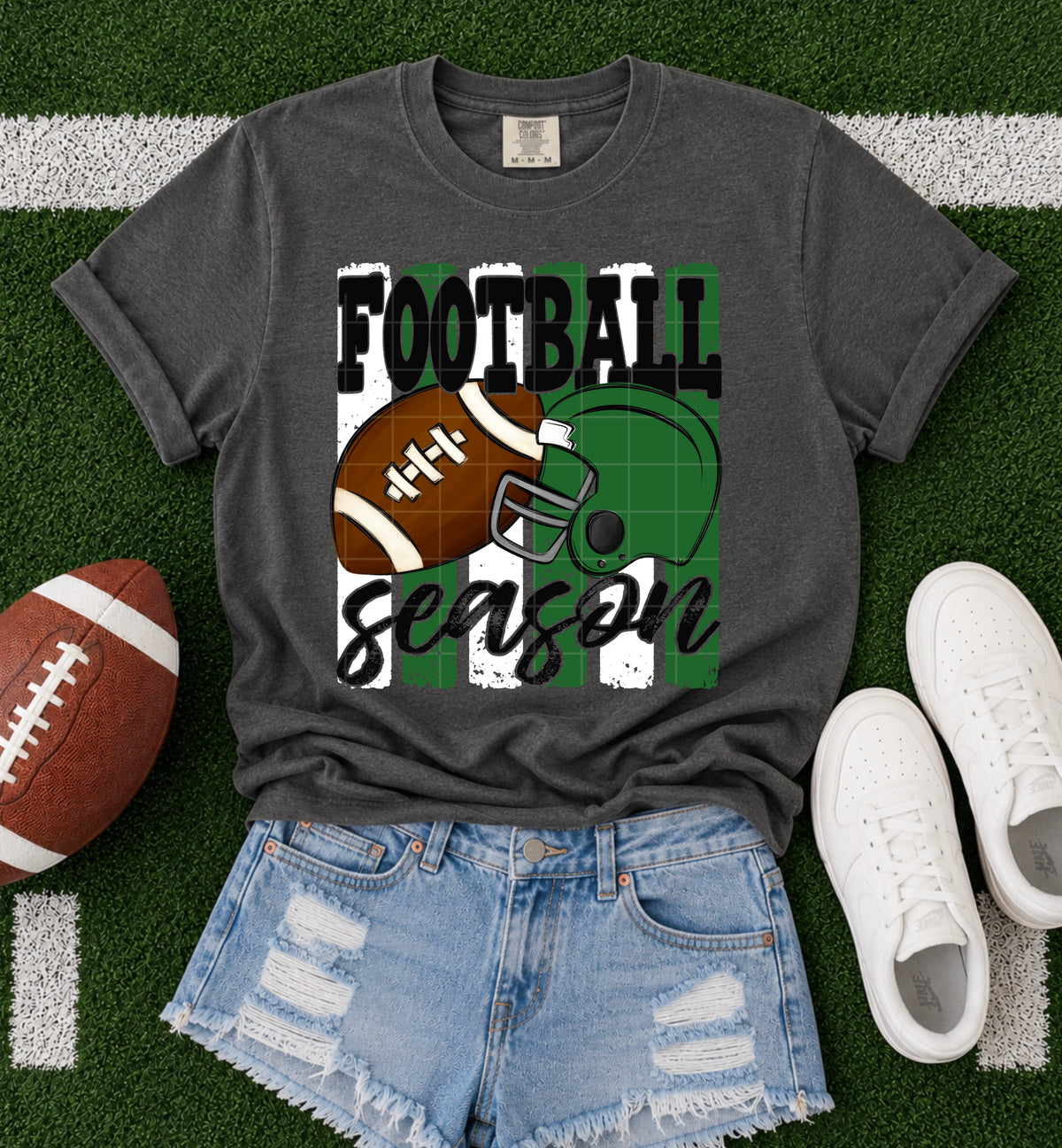 Football season green white (SDD) DTF Transfer