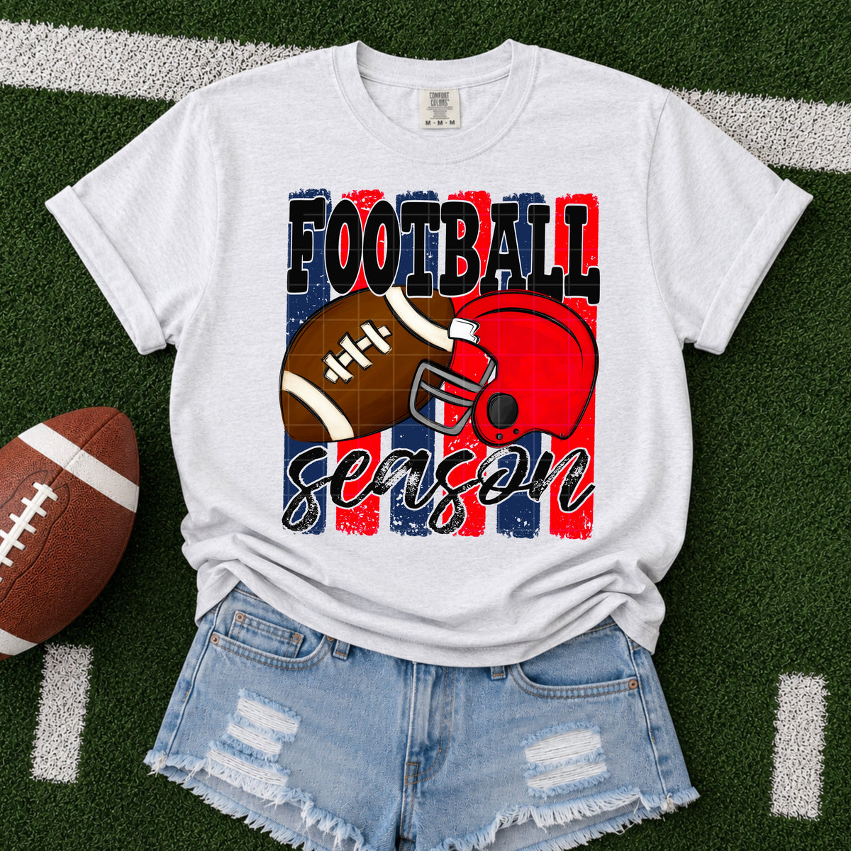 Football season navy red (SDD) DTF Transfer