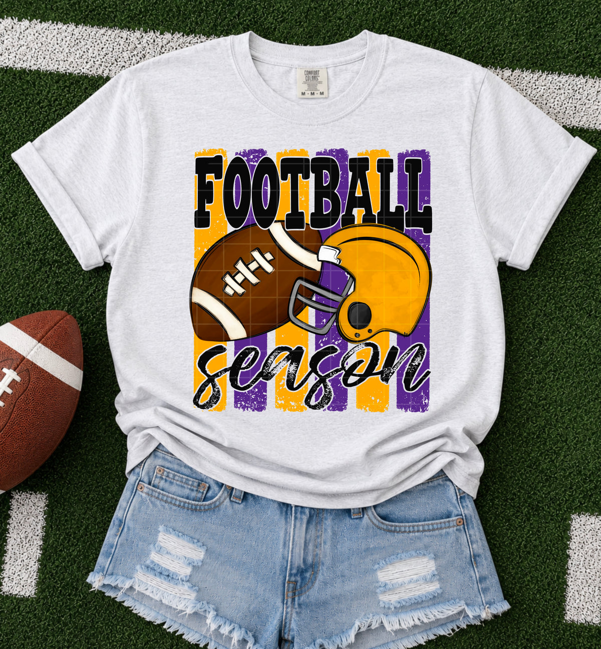 Football season purple yellow gold (SDD) DTF Transfer