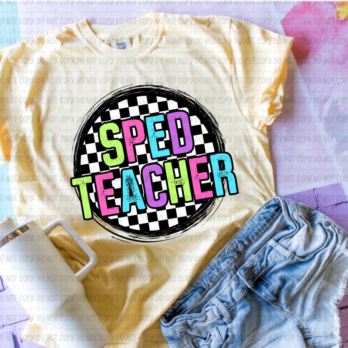 Sped teacher retro circle GIRL 106557 DTF transfer