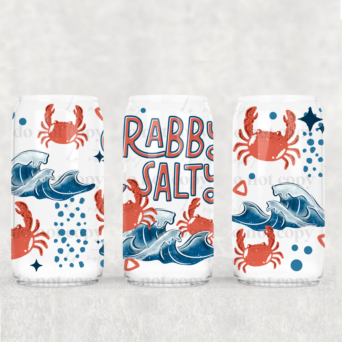 Crabby and salty (crab and wave) (CSC) UV DTF WRAP