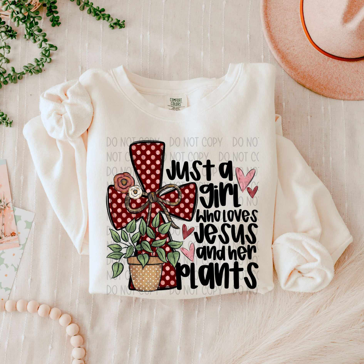 Just a girl who loves Jesus and her plants (SWD) 75659 DTF transfer