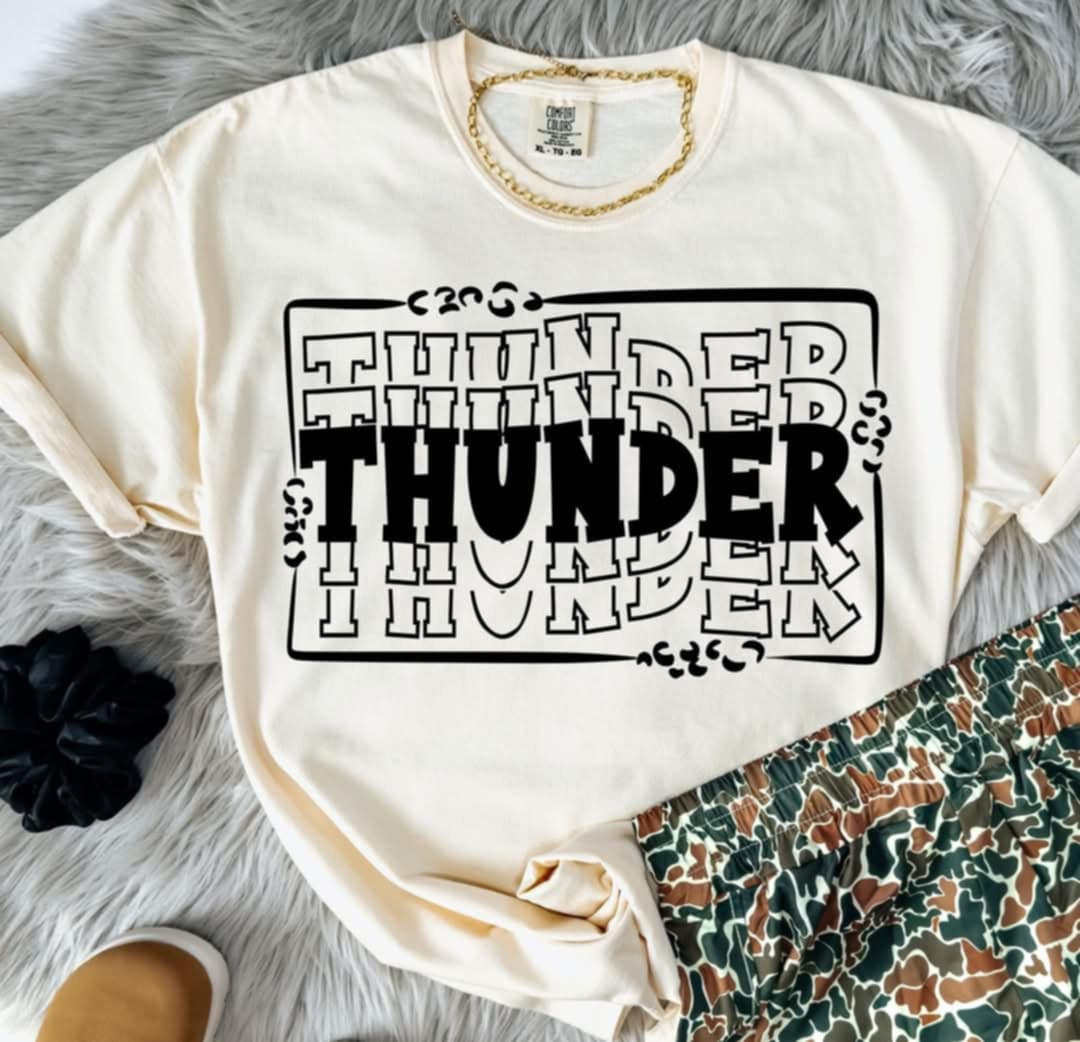 Thunder stacked with frame (S&G) 98114 DTF transfer