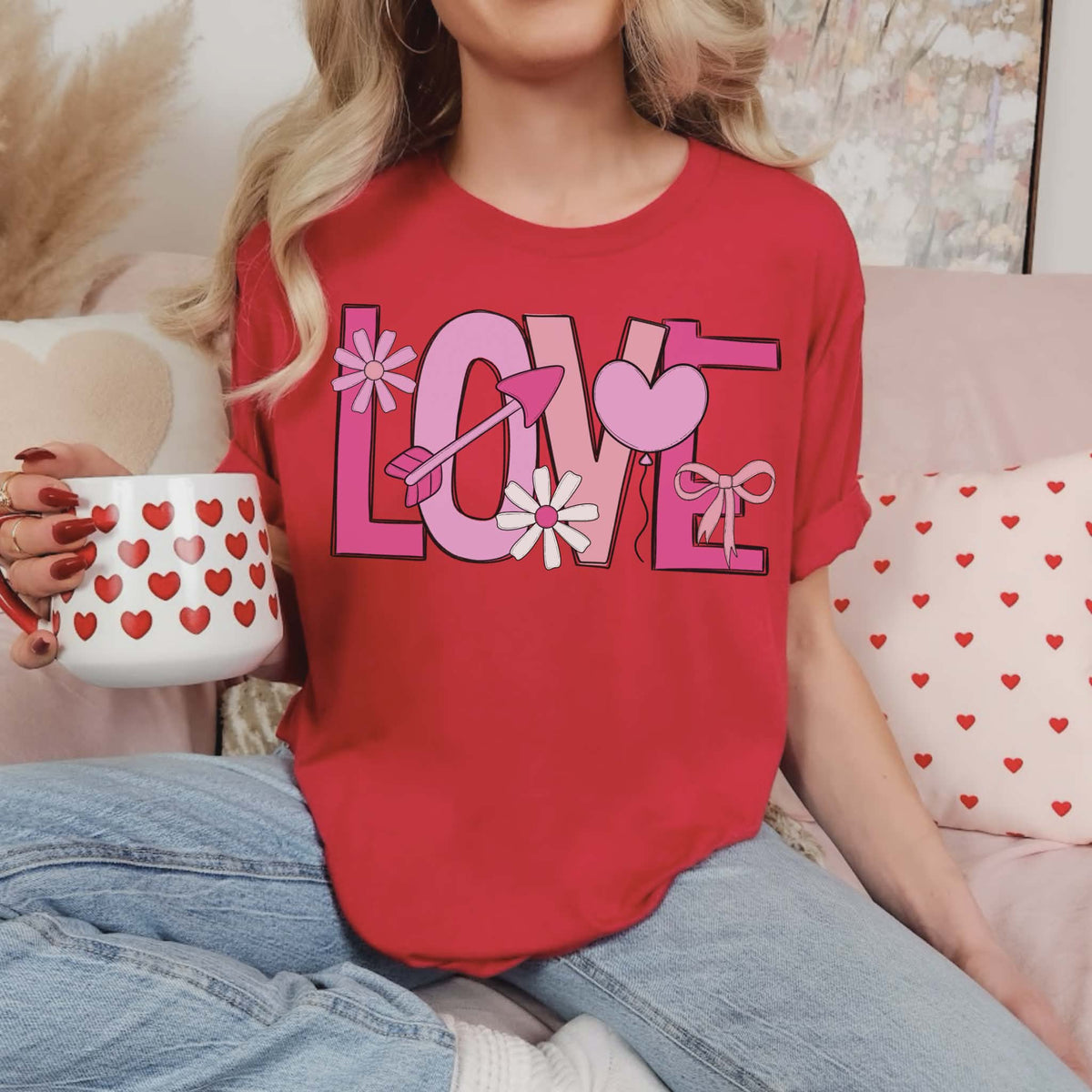 Love with flowers and arrow (SAL) DTF transfer