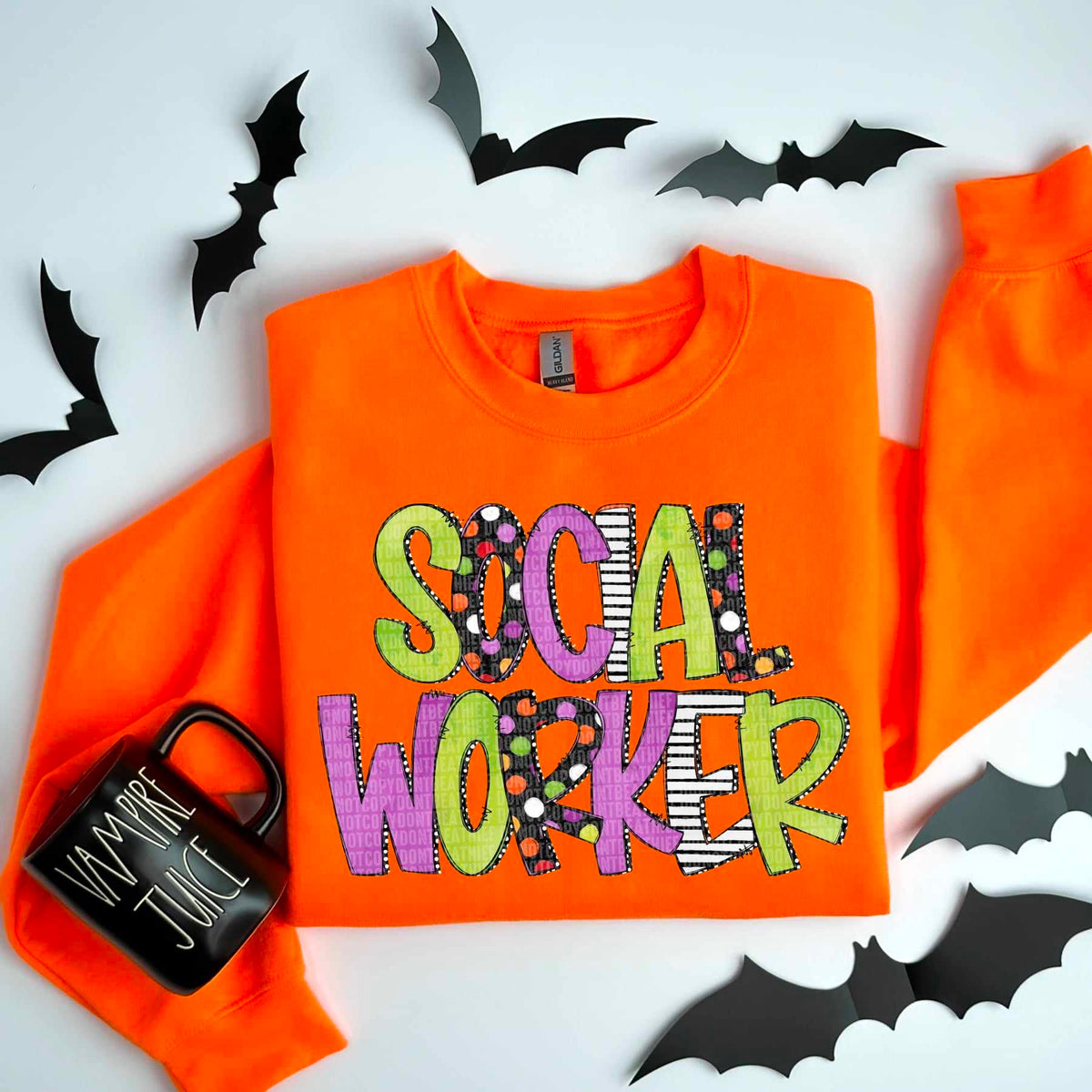 Social worker Halloween font 53366 DTF transfers