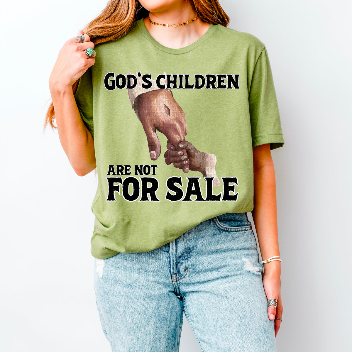 Gods children are not for sale black font 91602 DTF transfer