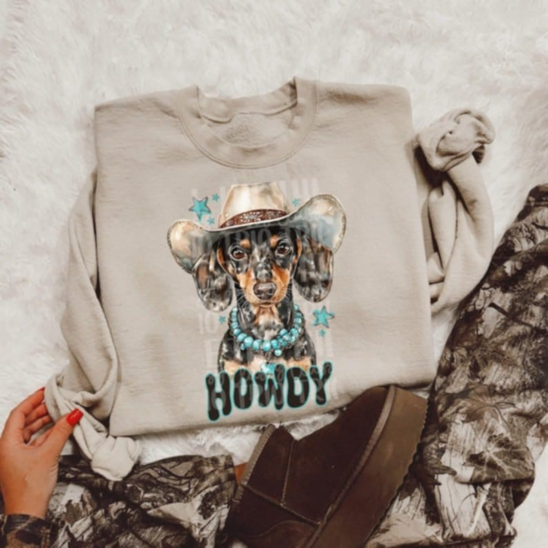 Howdy dachshund 95101 DTF transfer