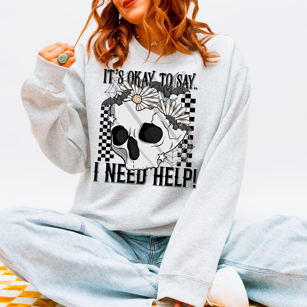 Its okay to need help skull 113803 DTF transfer