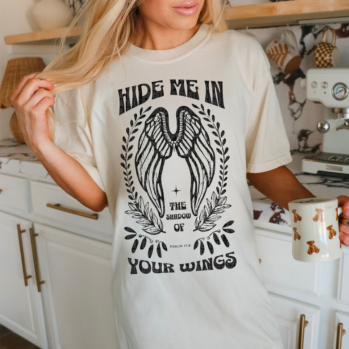 Hide me in the shadow of your wings black 94945 DTF transfer
