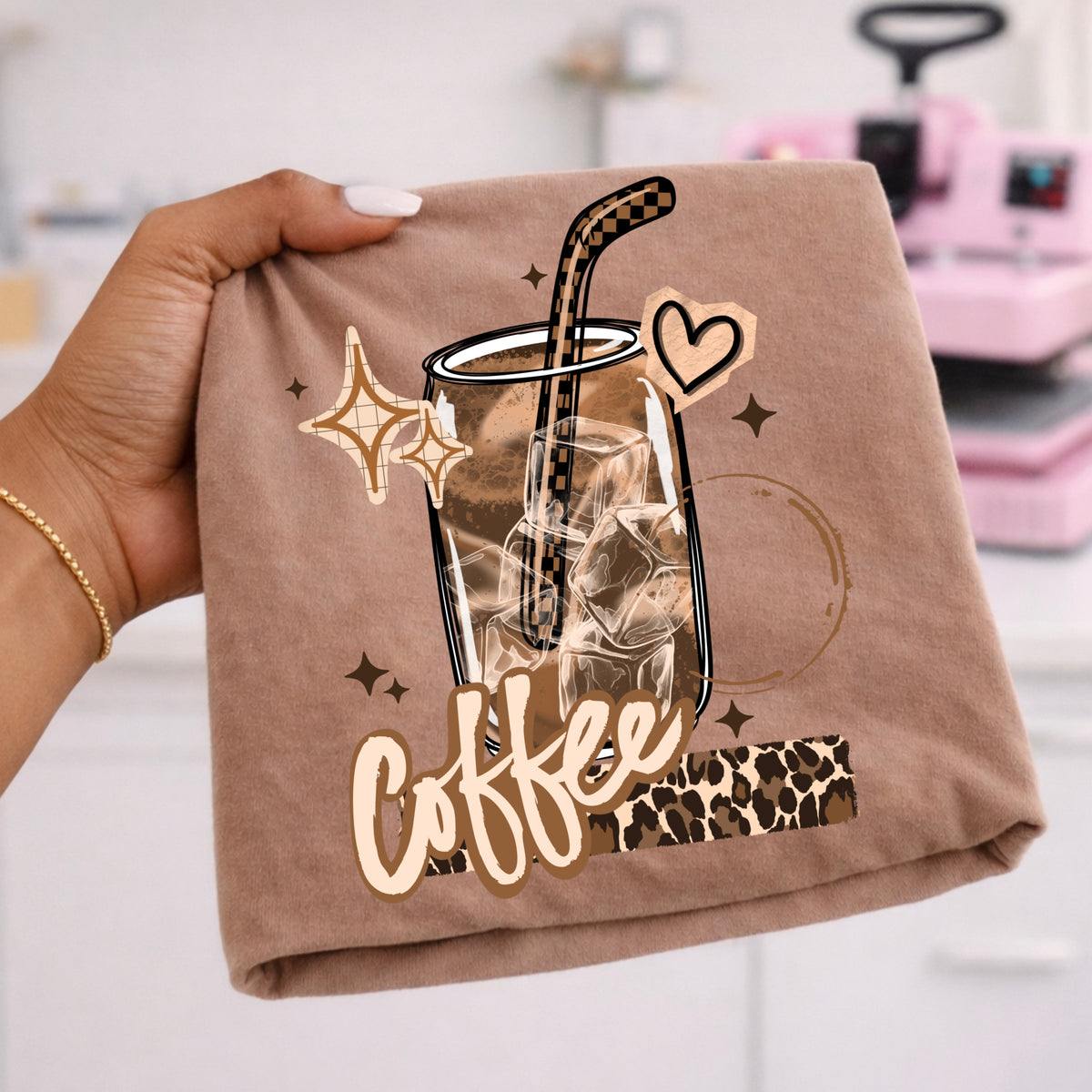 Coffee with leopard print (CSC) DTF Transfer