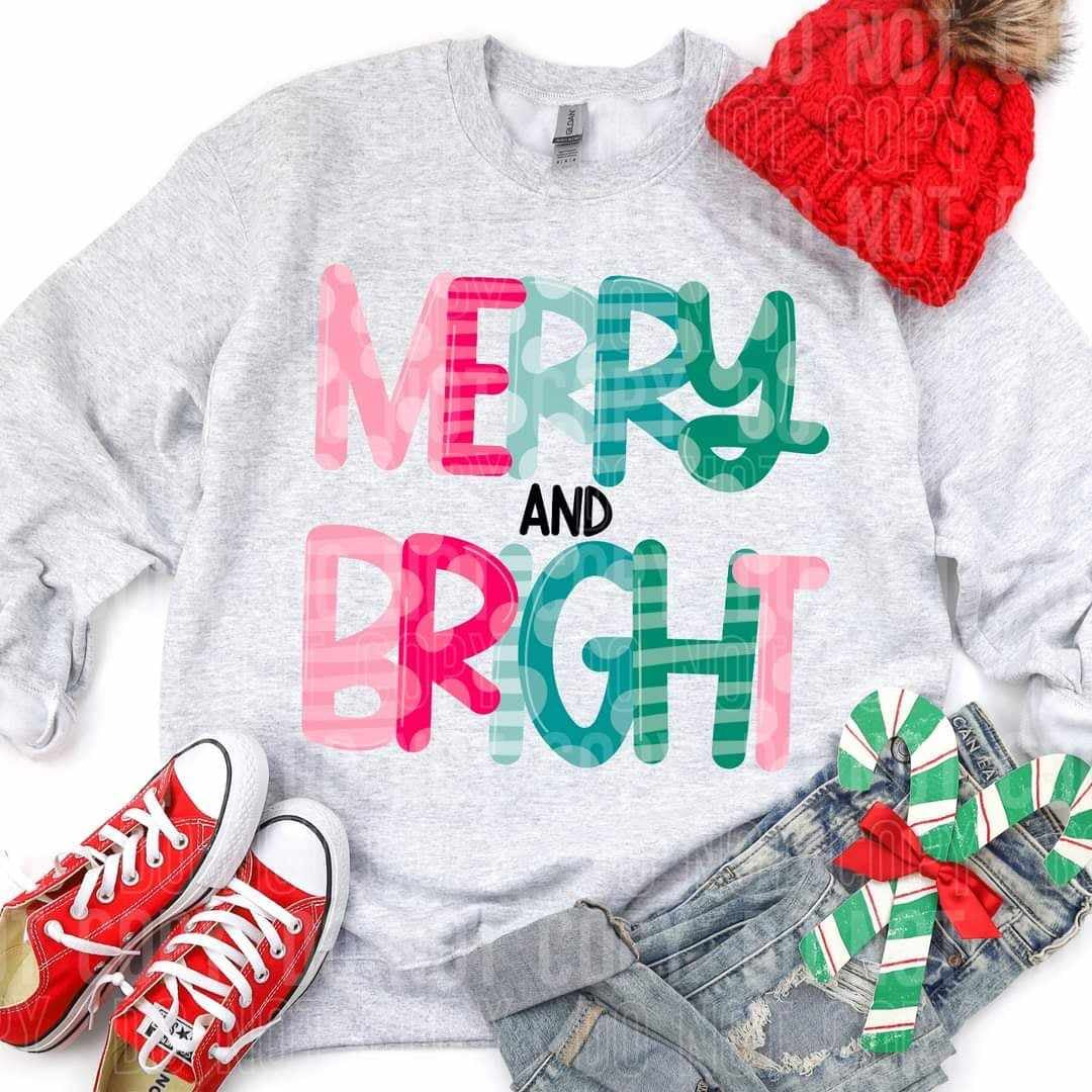 Merry and bright pink and green (SBB) 64673 DTF transfer
