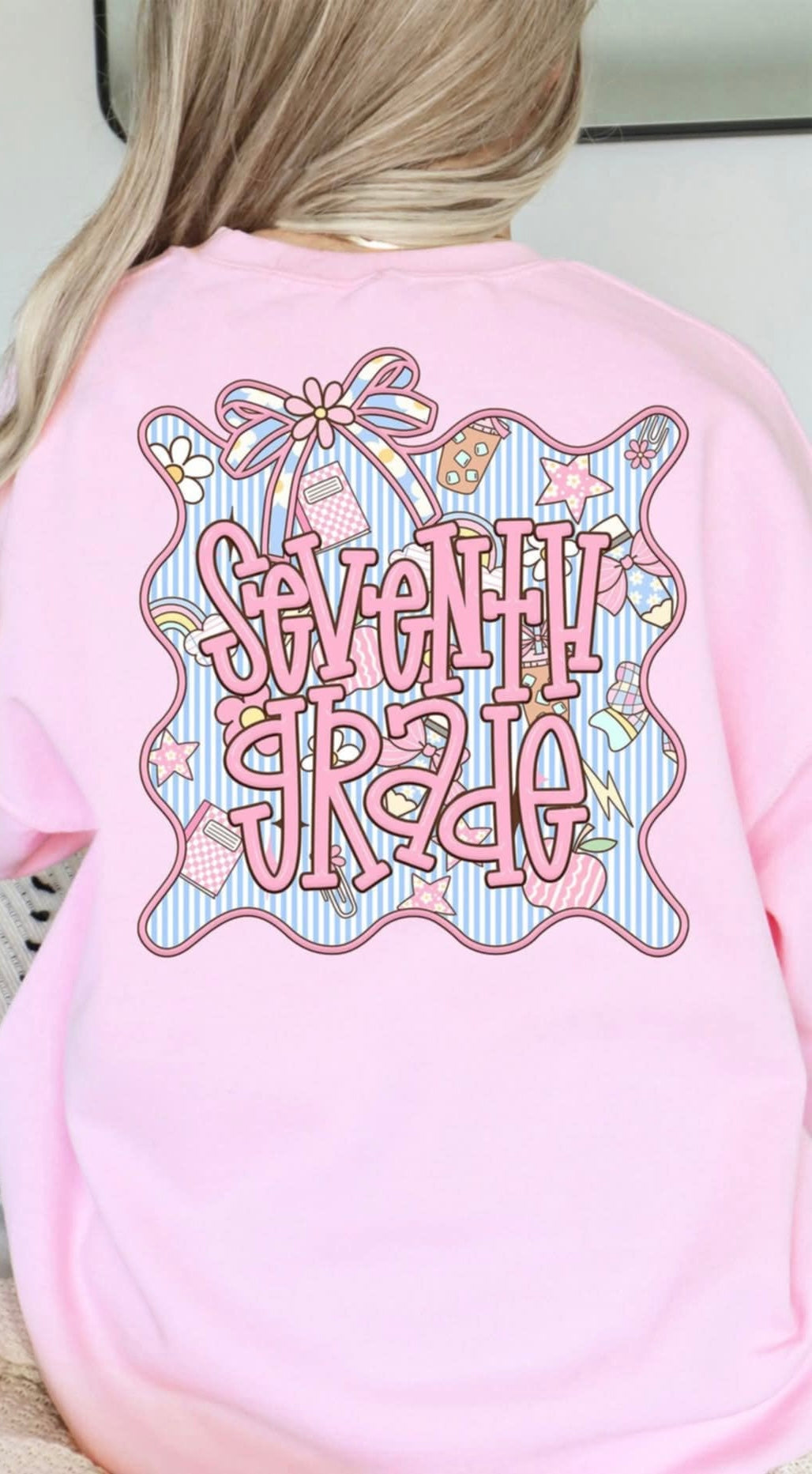 Seventh grade seersucker frame (S&G) 107391 DTF transfer