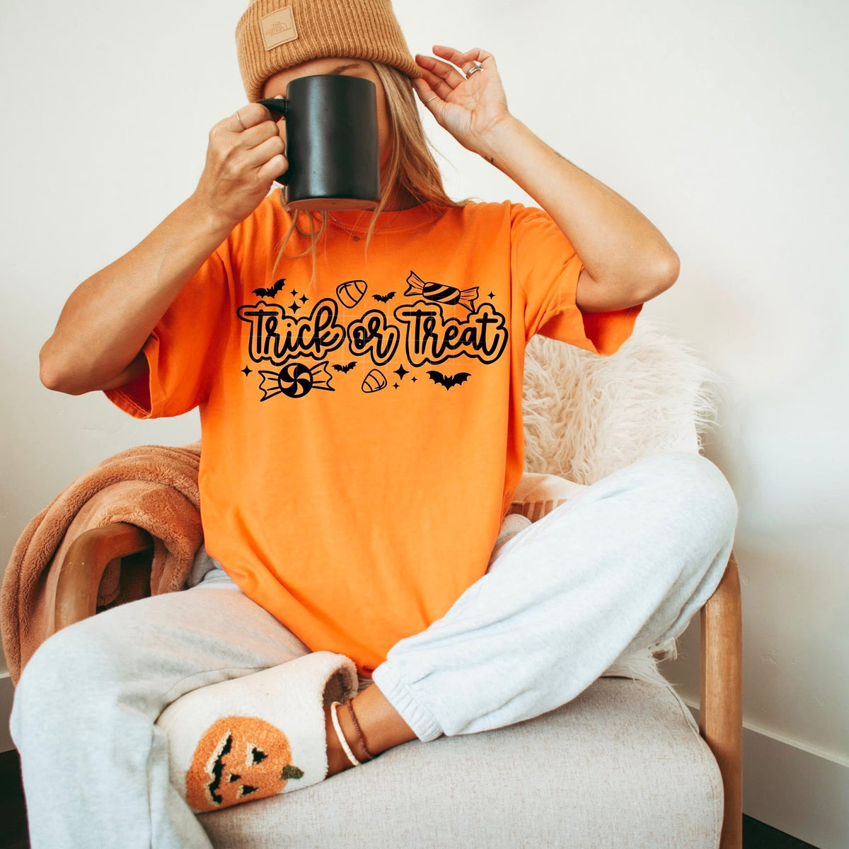 Trick Or Treat Outline BLACK CSC DTF transfer