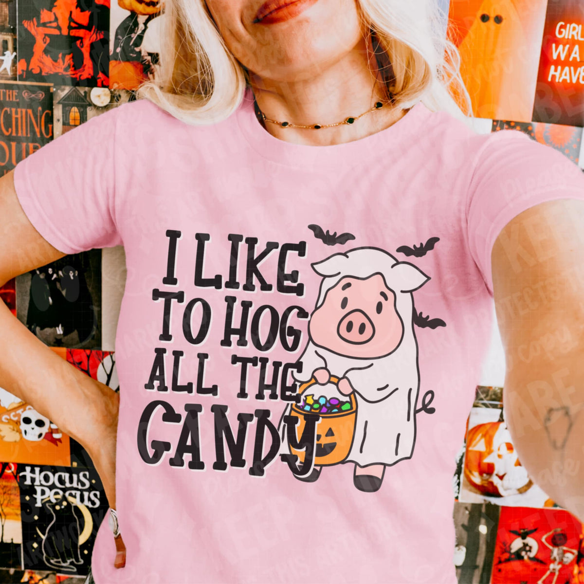 I Like to hog all the candy pig (two peas) DTF transfer